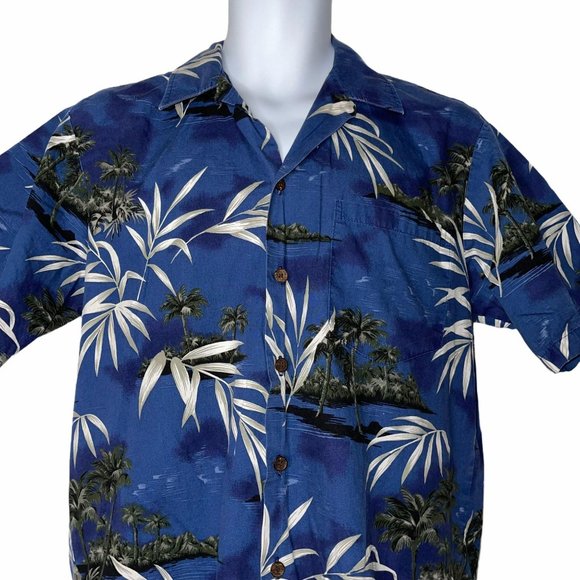 RJC Vintage 1990's Hawaiian Blue Shirt M - Picture 2 of 10